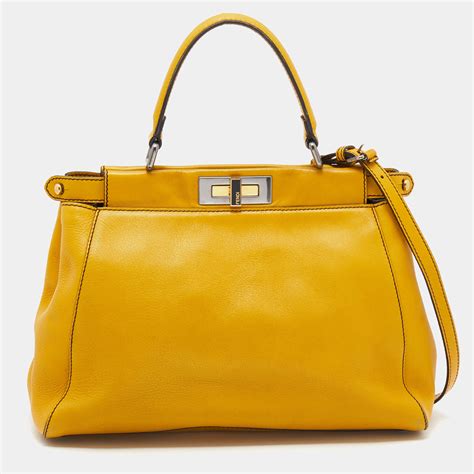 fendi mini peekaboo yellow|fendi peekaboo mini sale.